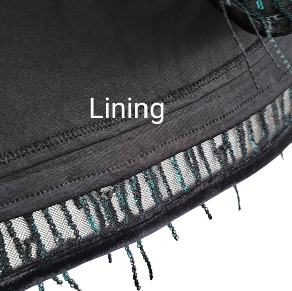 Avec Les Filles Swiftie Esthetic Teal Sequin Fringe Mini Skirt small - Picture 3 of 10